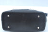 Authentic BURBERRY Vintage Leather Hand Bag Purse Black 4606I