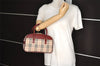 Authentic BURBERRY Vintage Nova Check Canvas Leather Hand Bag Purse Beige 4607I