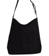 Authentic GUCCI Vintage Shoulder Hand Bag Purse GG Suede Enamel Black 4607J