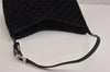 Authentic GUCCI Vintage Shoulder Hand Bag Purse GG Suede Enamel Black 4607J