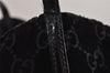 Authentic GUCCI Vintage Shoulder Hand Bag Purse GG Suede Enamel Black 4607J