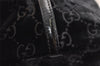 Authentic GUCCI Vintage Shoulder Hand Bag Purse GG Suede Enamel Black 4607J
