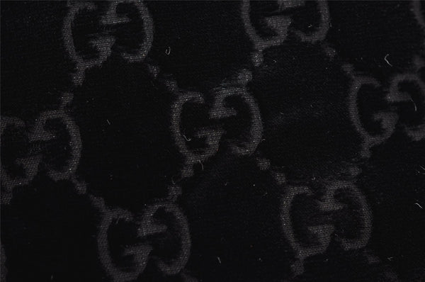 Authentic GUCCI Vintage Shoulder Hand Bag Purse GG Suede Enamel Black 4607J