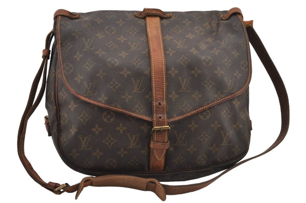 Authentic Louis Vuitton Monogram Saumur 35 Shoulder Cross Bag M42254 LV 4608J