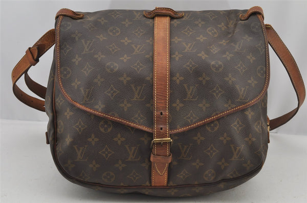 Authentic Louis Vuitton Monogram Saumur 35 Shoulder Cross Bag M42254 LV 4608J