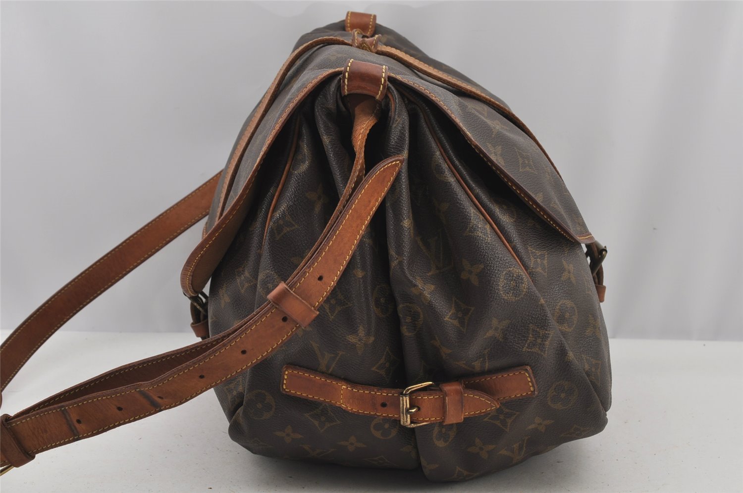 Authentic Louis Vuitton Monogram Saumur 35 Shoulder Cross Bag M42254 LV 4608J