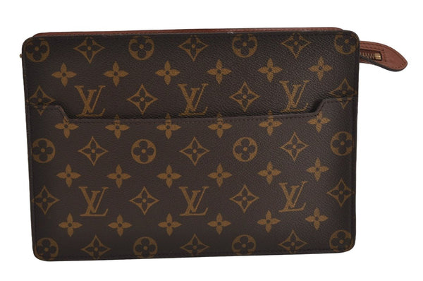 Authentic Louis Vuitton Monogram Pochette Homme Clutch Hand Bag M51795 LV 4609J