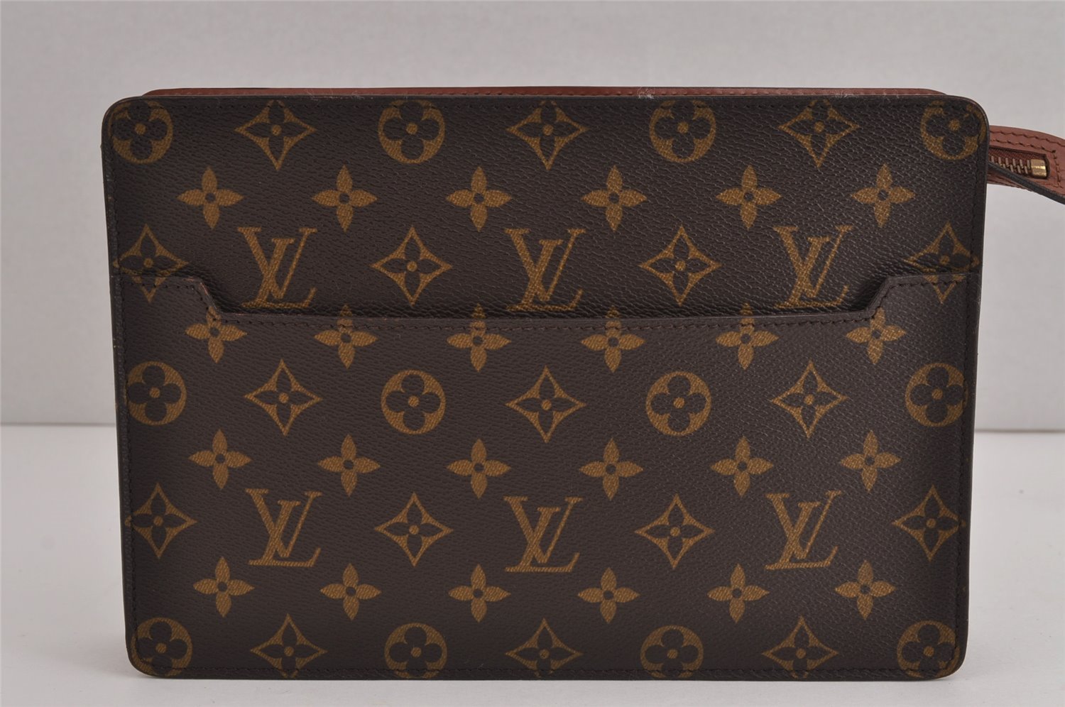 Authentic Louis Vuitton Monogram Pochette Homme Clutch Hand Bag M51795 LV 4609J