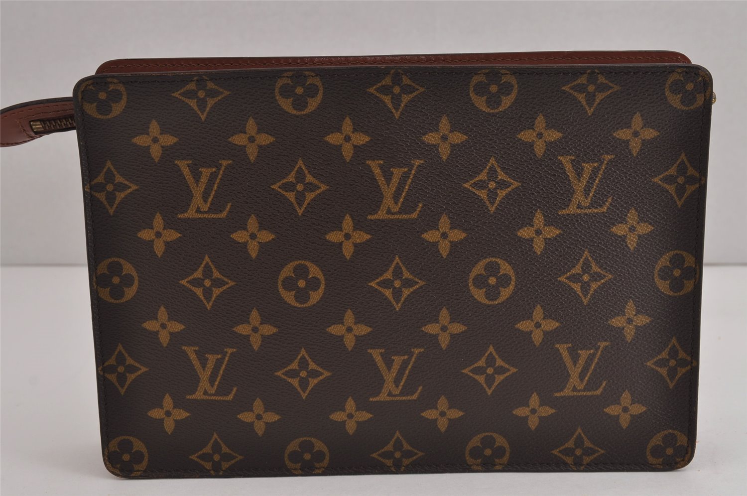 Authentic Louis Vuitton Monogram Pochette Homme Clutch Hand Bag M51795 LV 4609J