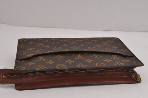 Authentic Louis Vuitton Monogram Pochette Homme Clutch Hand Bag M51795 LV 4609J