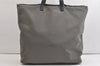 Authentic PRADA Vintage Nylon Tessuto Leather Tote Hand Bag Gray 4609K