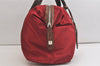 Authentic PRADA Vintage Nylon Tessuto Leather Shoulder Tote Bag Red 4610K