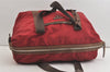 Authentic PRADA Vintage Nylon Tessuto Leather Shoulder Tote Bag Red 4610K