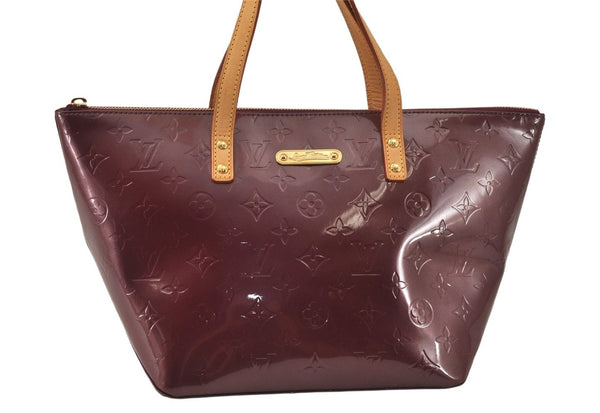 Authentic Louis Vuitton Vernis Bellevue PM Hand Bag Purple M93584 LV Junk 4611K