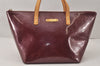 Authentic Louis Vuitton Vernis Bellevue PM Hand Bag Purple M93584 LV Junk 4611K