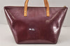 Authentic Louis Vuitton Vernis Bellevue PM Hand Bag Purple M93584 LV Junk 4611K