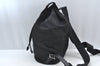 Authentic PRADA Vela Nylon Tessuto Leather Drawstring Backpack Black Junk 4612J