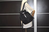 Authentic PRADA Vela Nylon Tessuto Leather Drawstring Backpack Black Junk 4612J