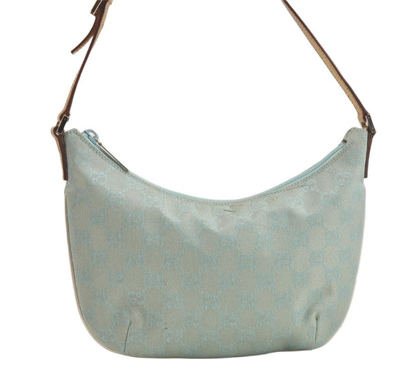 Authentic GUCCI Shoulder Hand Bag GG Canvas Leather 0050813 Light Blue 4612K
