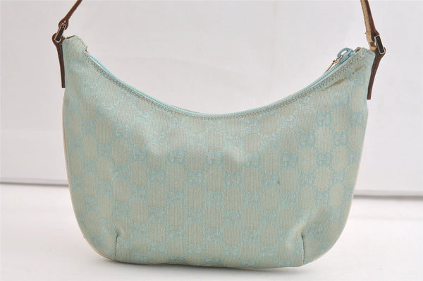 Authentic GUCCI Shoulder Hand Bag GG Canvas Leather 0050813 Light Blue 4612K