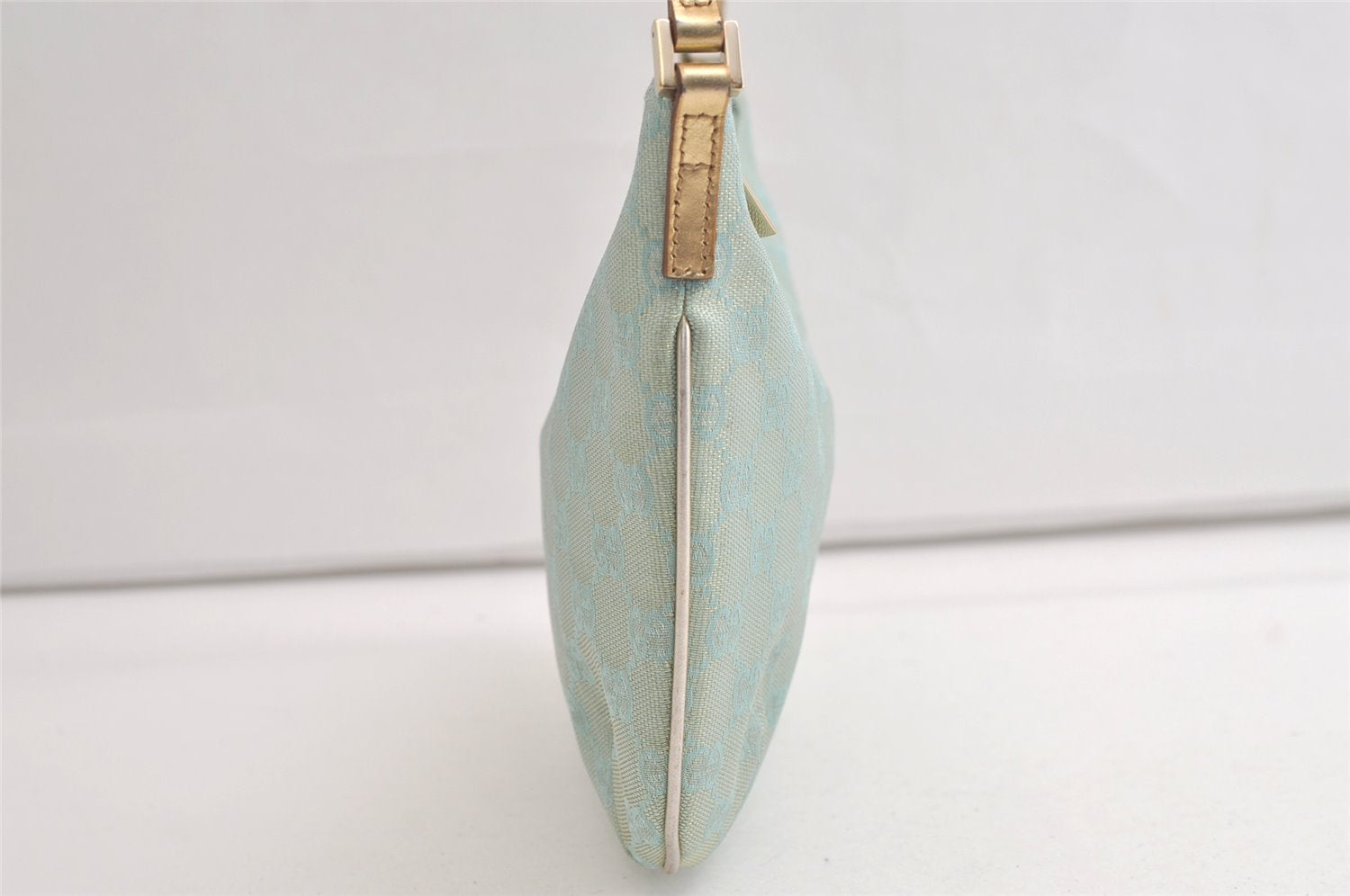Authentic GUCCI Shoulder Hand Bag GG Canvas Leather 0050813 Light Blue 4612K
