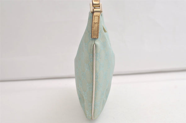 Authentic GUCCI Shoulder Hand Bag GG Canvas Leather 0050813 Light Blue 4612K