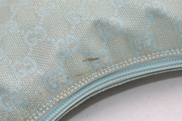 Authentic GUCCI Shoulder Hand Bag GG Canvas Leather 0050813 Light Blue 4612K