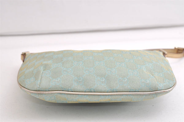 Authentic GUCCI Shoulder Hand Bag GG Canvas Leather 0050813 Light Blue 4612K