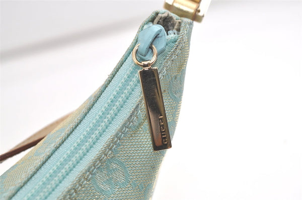 Authentic GUCCI Shoulder Hand Bag GG Canvas Leather 0050813 Light Blue 4612K