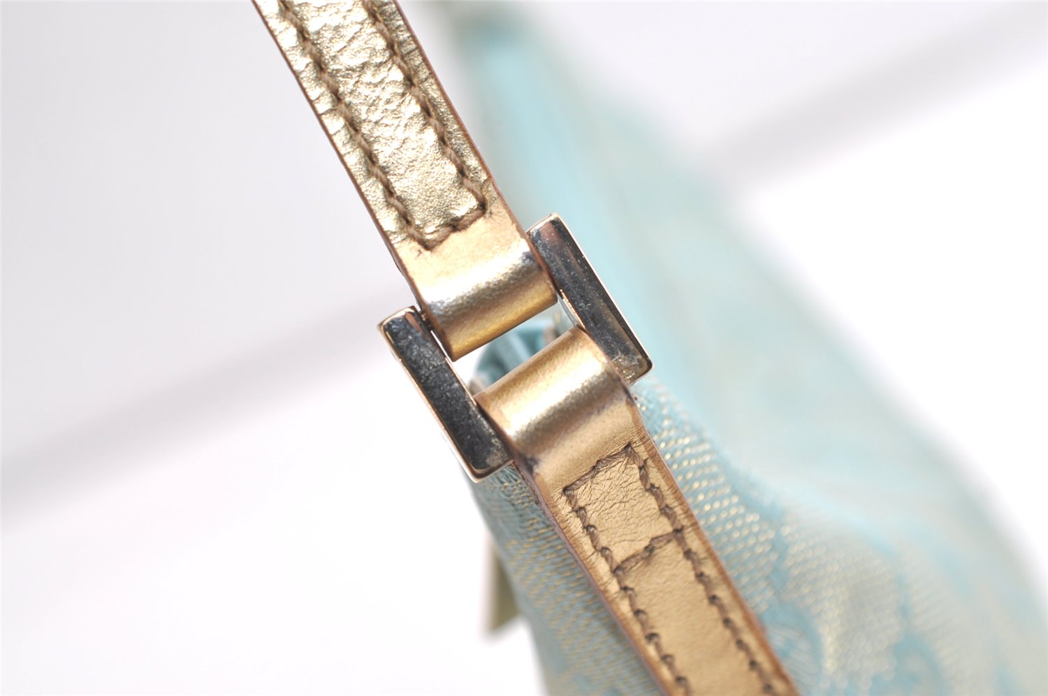 Authentic GUCCI Shoulder Hand Bag GG Canvas Leather 0050813 Light Blue 4612K