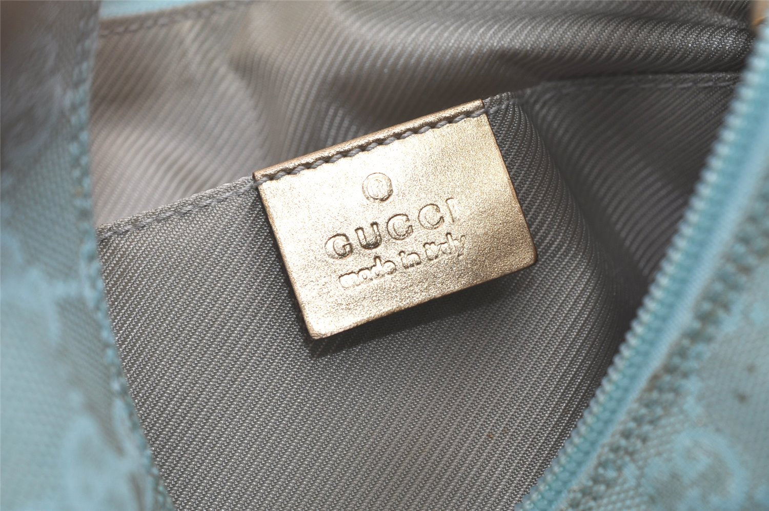 Authentic GUCCI Shoulder Hand Bag GG Canvas Leather 0050813 Light Blue 4612K