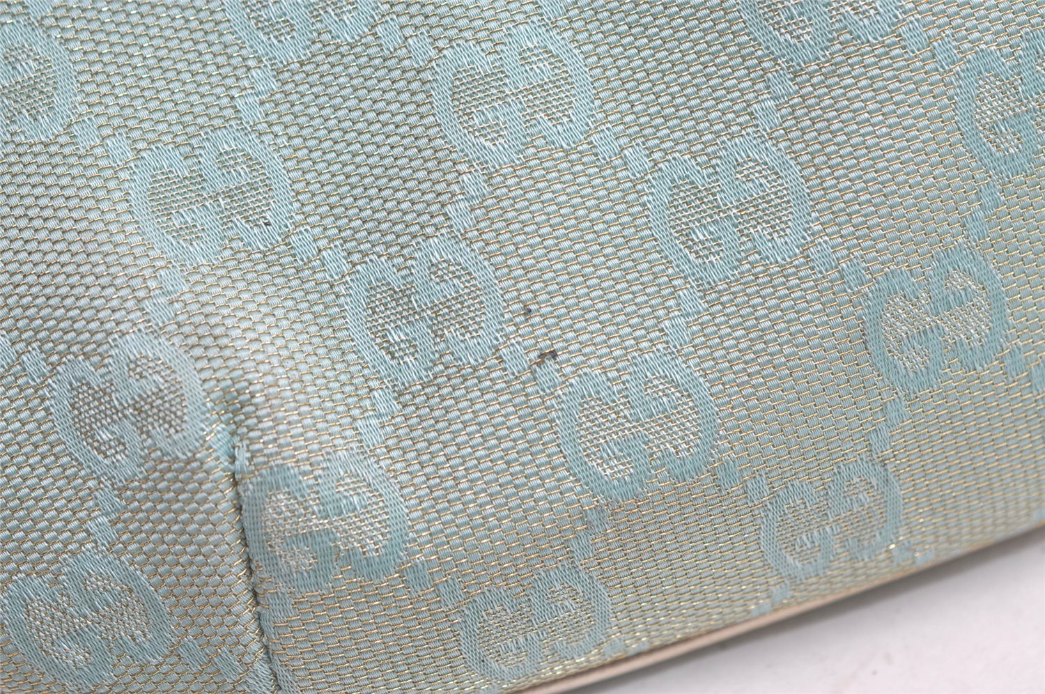 Authentic GUCCI Shoulder Hand Bag GG Canvas Leather 0050813 Light Blue 4612K