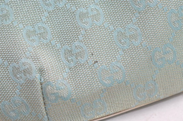 Authentic GUCCI Shoulder Hand Bag GG Canvas Leather 0050813 Light Blue 4612K