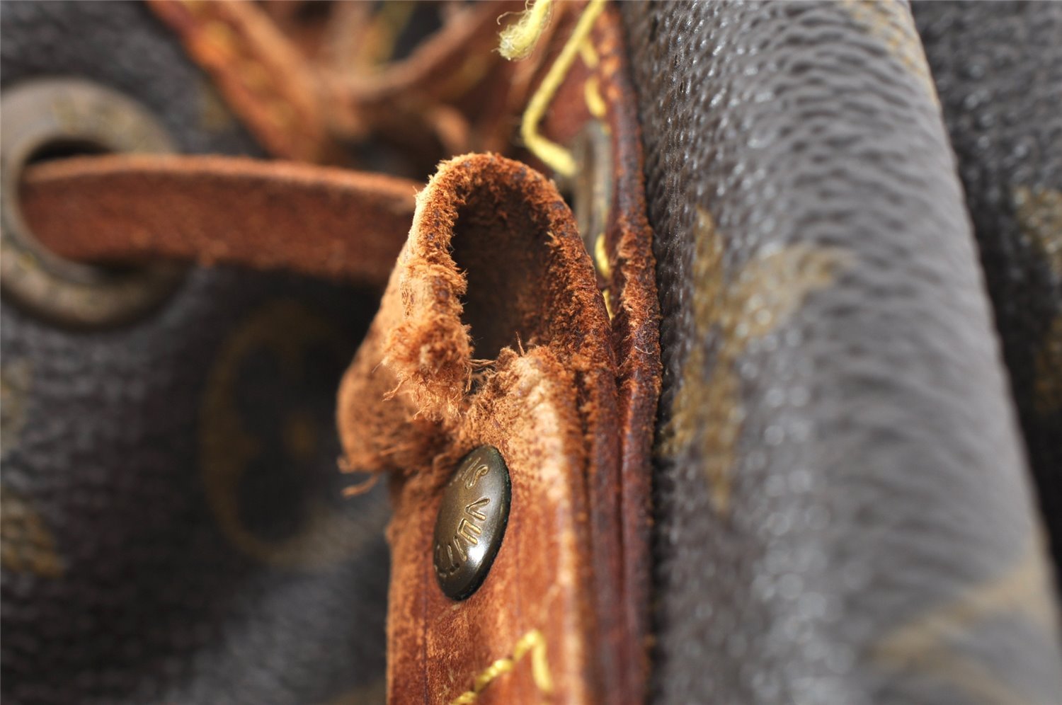 Authentic Louis Vuitton Monogram Noe Shoulder Drawstring Bag M42224 Junk 4613I