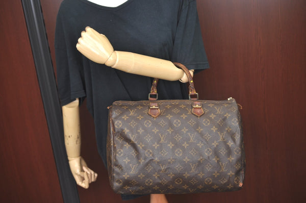 Authentic Louis Vuitton Monogram Speedy 35 Hand Boston Bag M41524 Junk 4613K