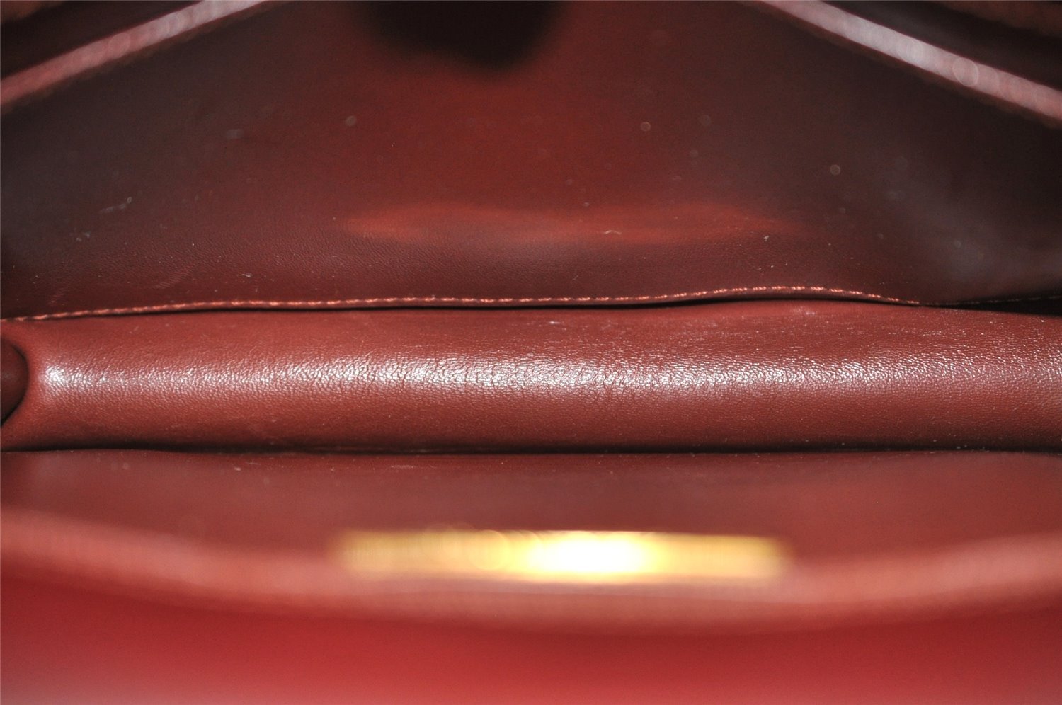 Authentic Cartier Must de Cartier Leather Shoulder Hand Bag Bordeaux Red 4614I