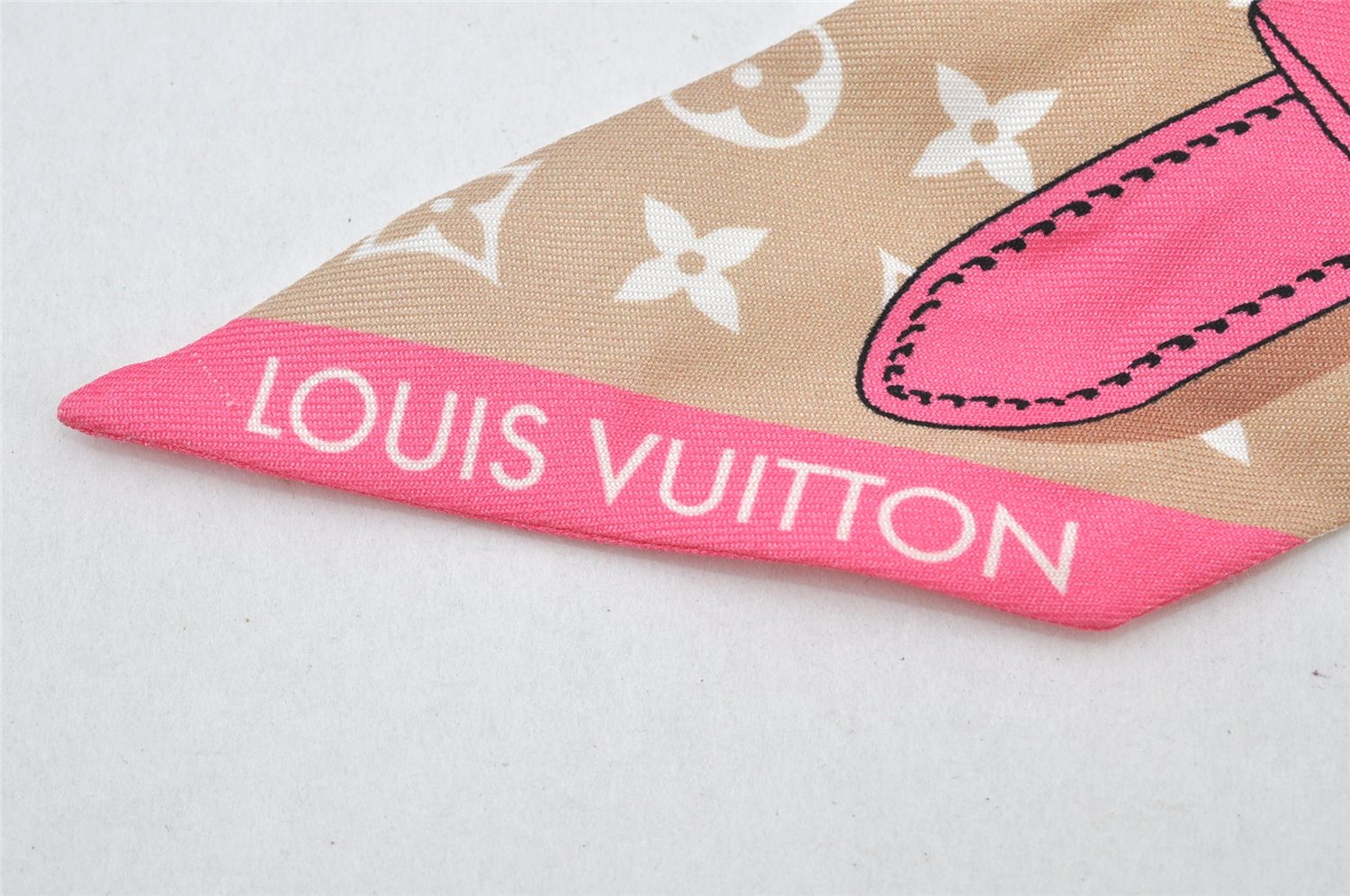 Auth Louis Vuitton Bandeaux BB Rising Confidential Scarf Silk M78453 Pink 4614K