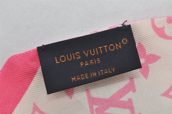 Auth Louis Vuitton Bandeaux BB Rising Confidential Scarf Silk M78453 Pink 4614K