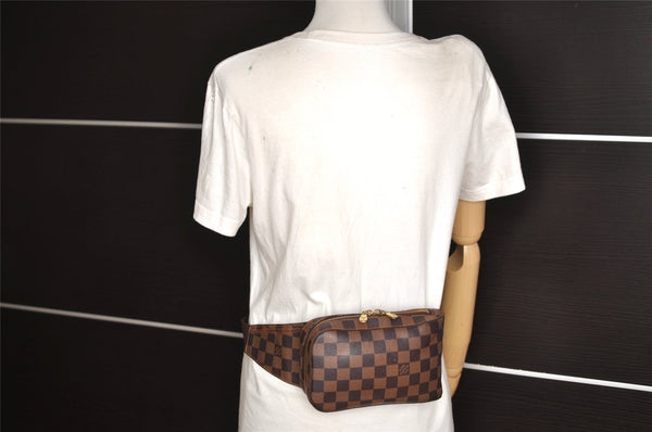 Authentic Louis Vuitton Damier Geronimos Waist Body Bag N51994 LV 4615J