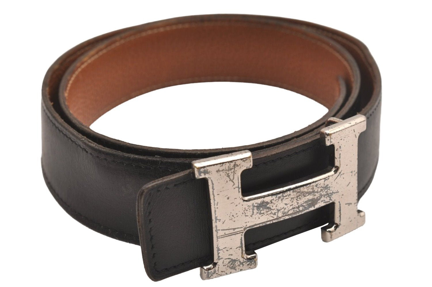 Authentic HERMES Constance Leather Belt Size 75cm 29.5