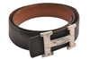 Authentic HERMES Constance Leather Belt Size 75cm 29.5" Black Brown 4617J