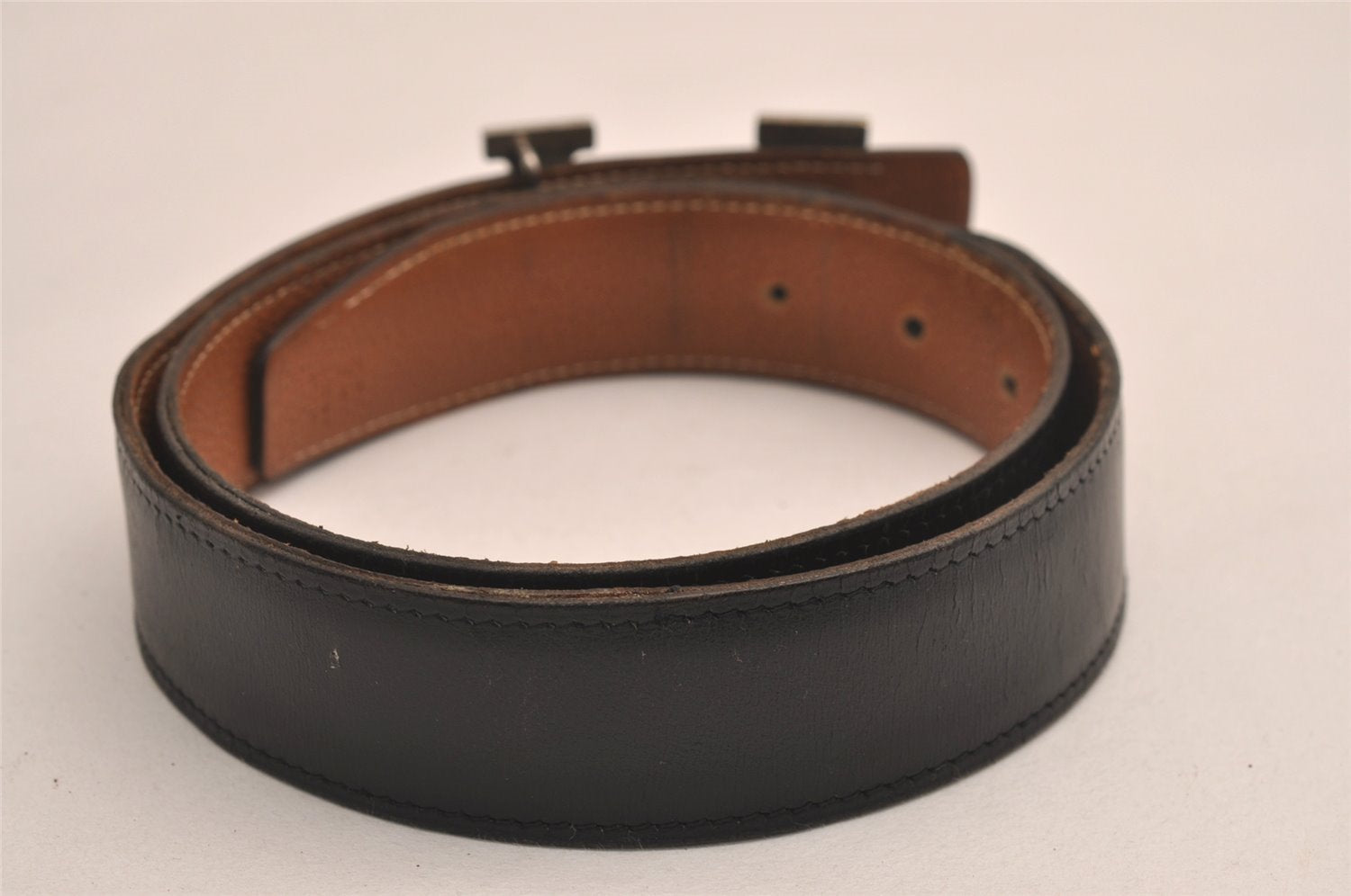 Authentic HERMES Constance Leather Belt Size 75cm 29.5