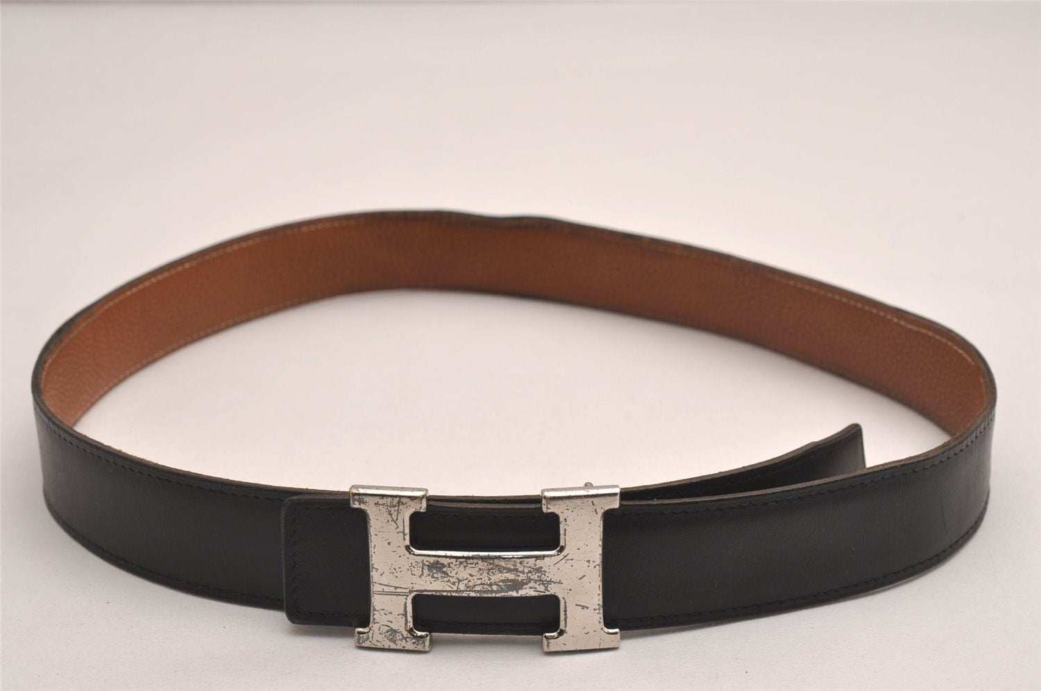 Authentic HERMES Constance Leather Belt Size 75cm 29.5