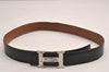 Authentic HERMES Constance Leather Belt Size 75cm 29.5" Black Brown 4617J