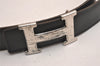 Authentic HERMES Constance Leather Belt Size 75cm 29.5" Black Brown 4617J