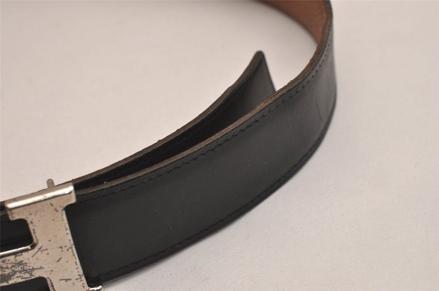 Authentic HERMES Constance Leather Belt Size 75cm 29.5