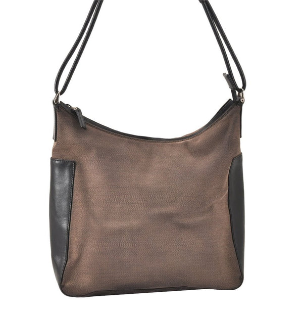 Authentic GUCCI Vintage Shoulder Hand Bag Purse Canvas Leather Brown 4618K