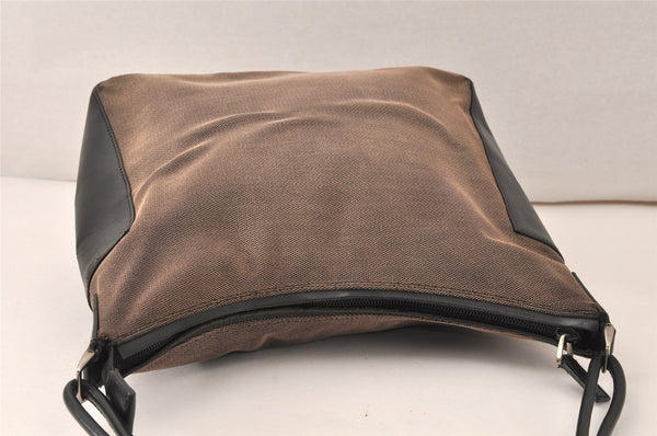 Authentic GUCCI Vintage Shoulder Hand Bag Purse Canvas Leather Brown 4618K
