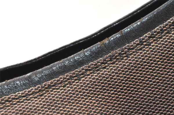 Authentic GUCCI Vintage Shoulder Hand Bag Purse Canvas Leather Brown 4618K