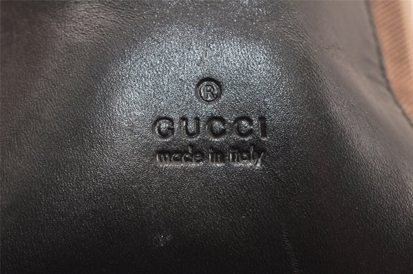 Authentic GUCCI Vintage Shoulder Hand Bag Purse Canvas Leather Brown 4618K